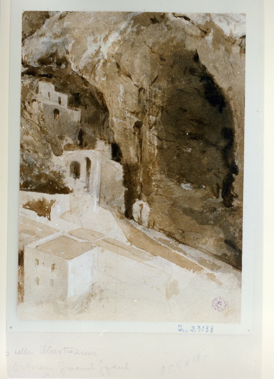 Studio di case presso una grotta a Cava dei Tirreni - Museo Nazionale di san Martino, Napoli
